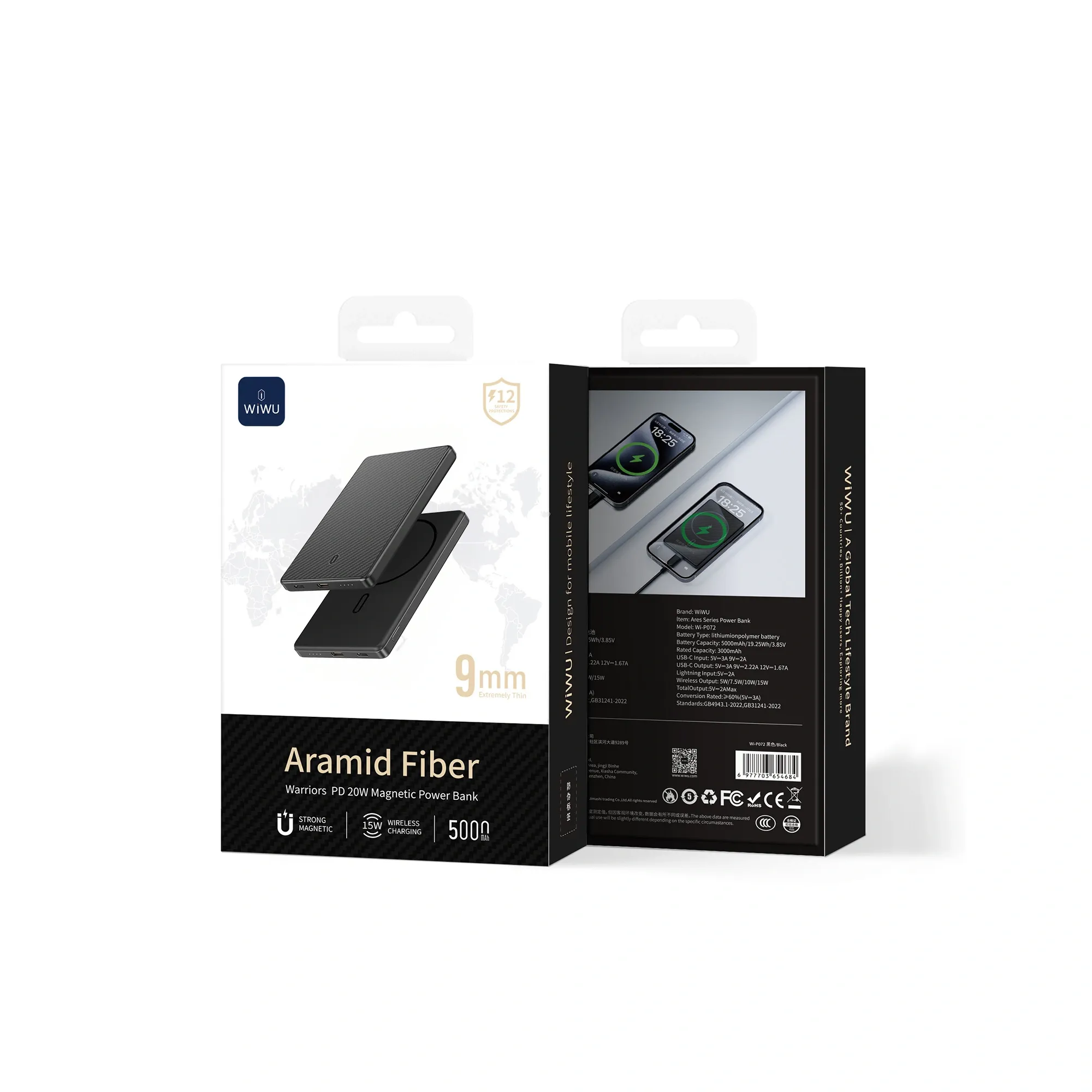 WiWU WiP072 Warriors PD 20W Magnetic Power Bank 5000mAh