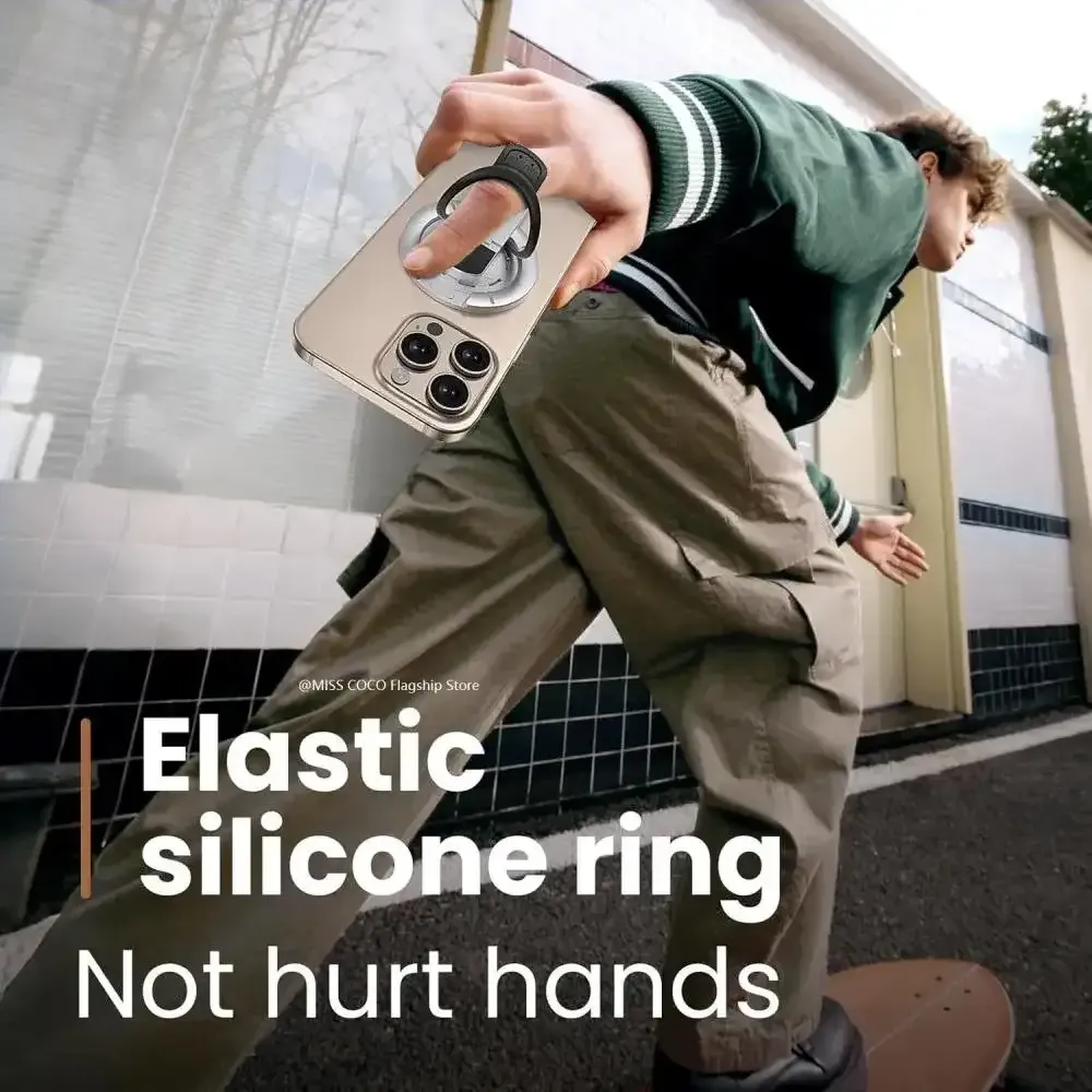 MagSafe Phone Grip Kickstand 3in1 Magnetic Phone Ring Holder with Double Sided Magnet