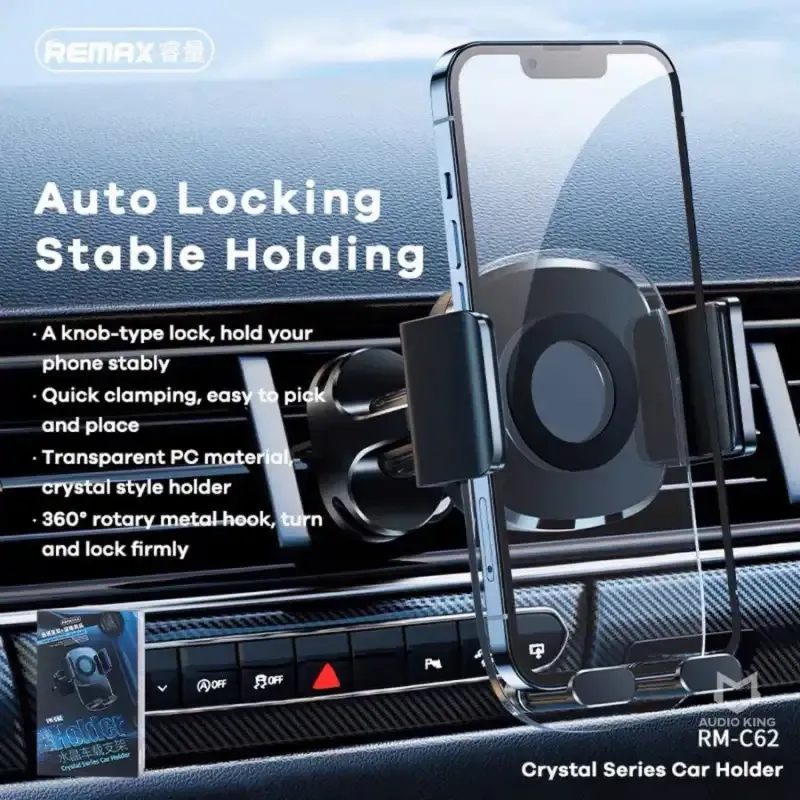 Remax RM-C62 Magnetic car holder Rotatable design Black