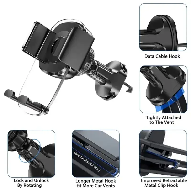 Remax RM-C62 Magnetic car holder Rotatable design Black