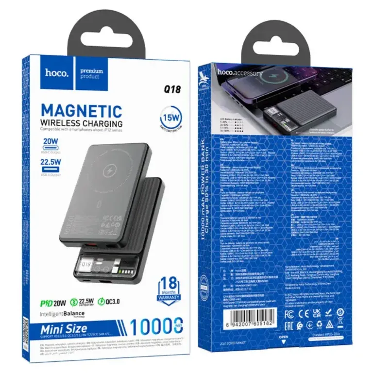 Hoco Q18 22.5W 10000 mAh Wireless Power Bank