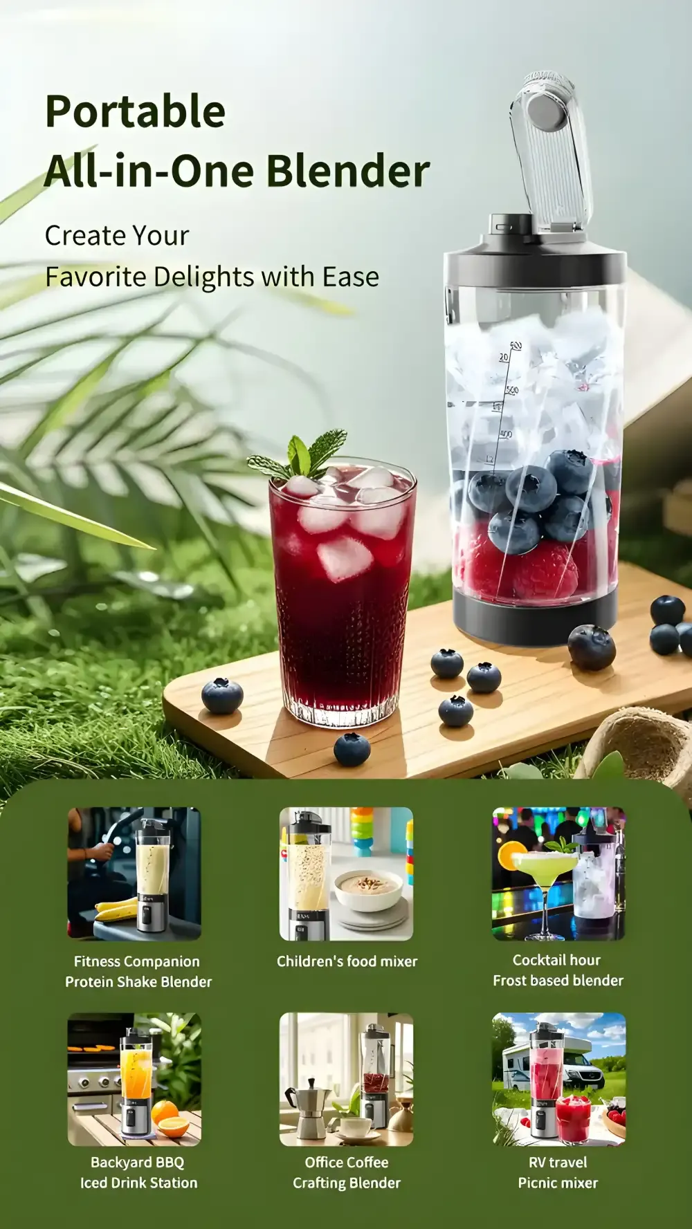 Zhenmi ZMGZJ17 Portable Ice-Crushing Blender
