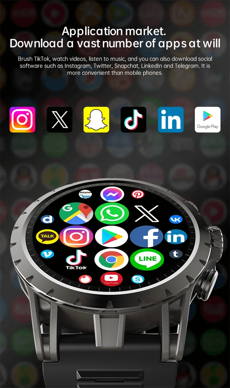 VALDUS VG54 Pro 4G LTE Android Smartwatch