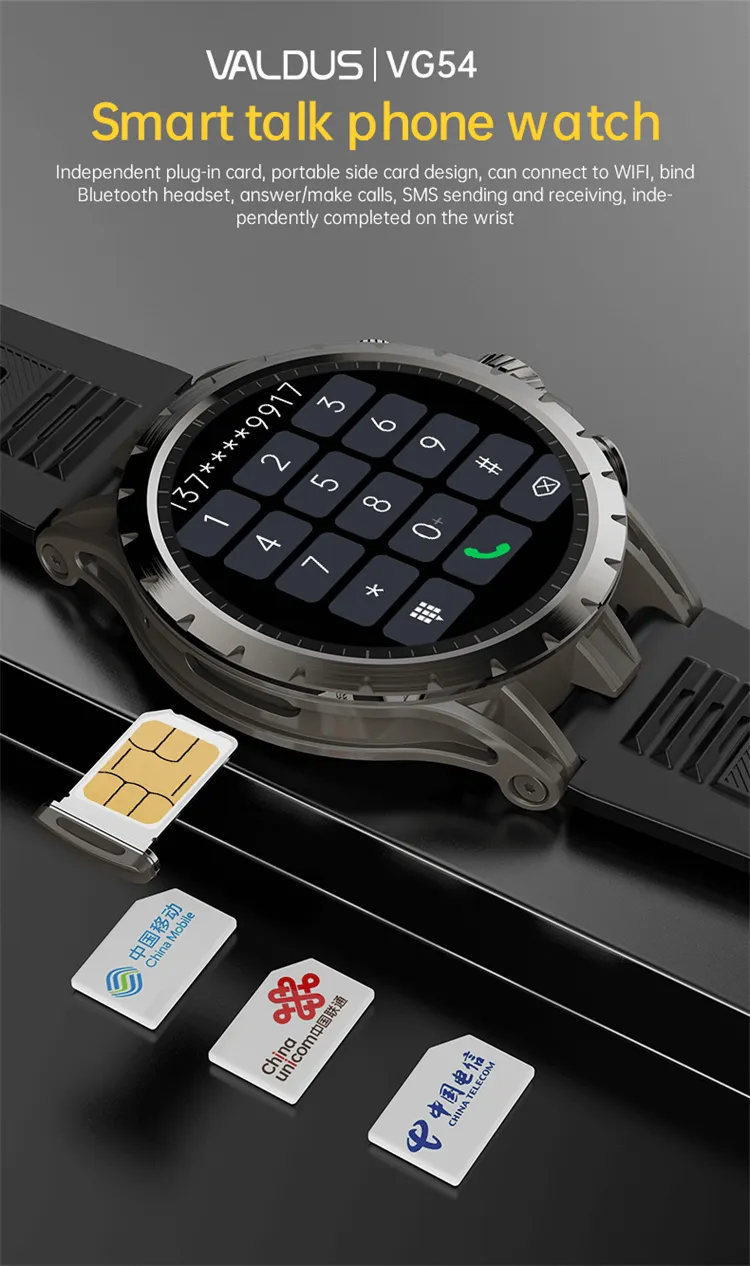 VALDUS VG54 Pro 4G LTE Android Smartwatch