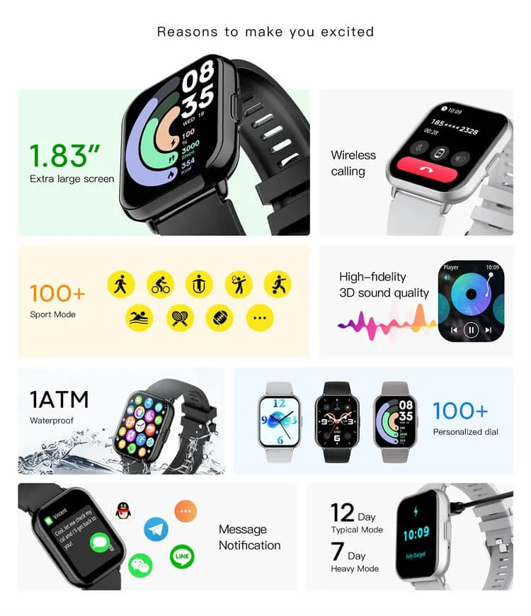 Valdus VS14 Fashion HD Display Smartwatch