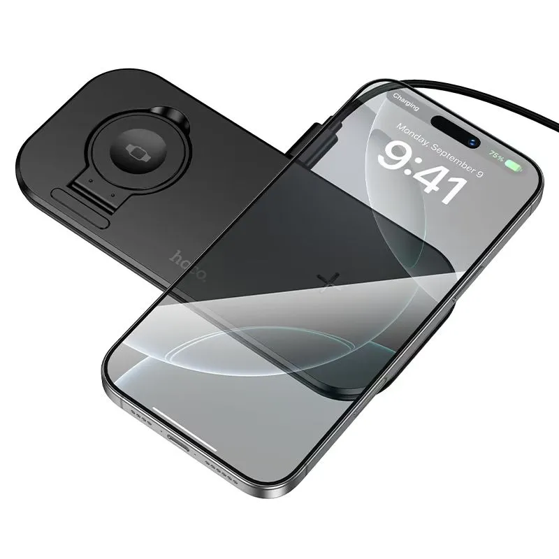 Hoco CW65 15W 3 in 1 Ultra Thin North Tabletop Wireless Fast Charger