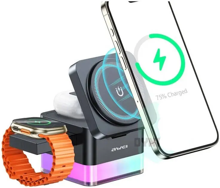 Awei W25 3-in-1 Wireless Charger Awei W25 3-in-1 Wireless Charger