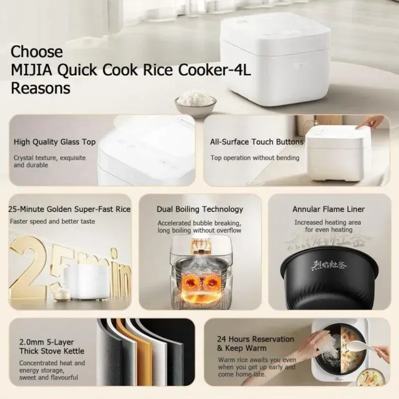 Xiaomi Mijia Quick Cook Rice Cooker 4L 860W MFB08M