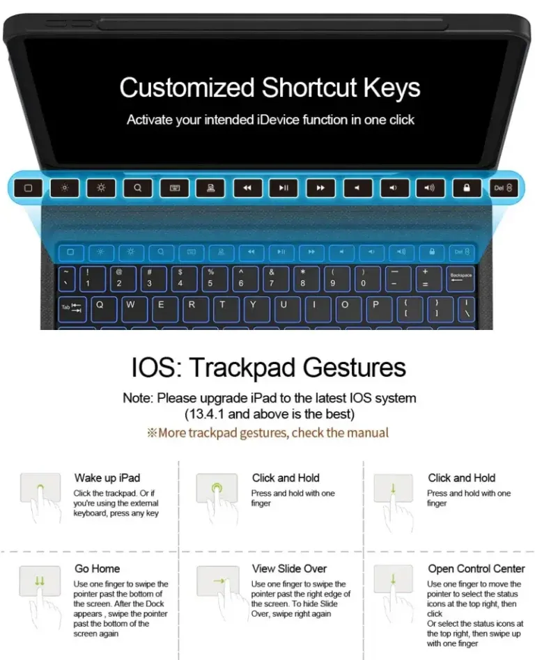 Wiwu Mag Touch iPad Keyboard Case 10.2/10.5/10.9/11/12.9 inch