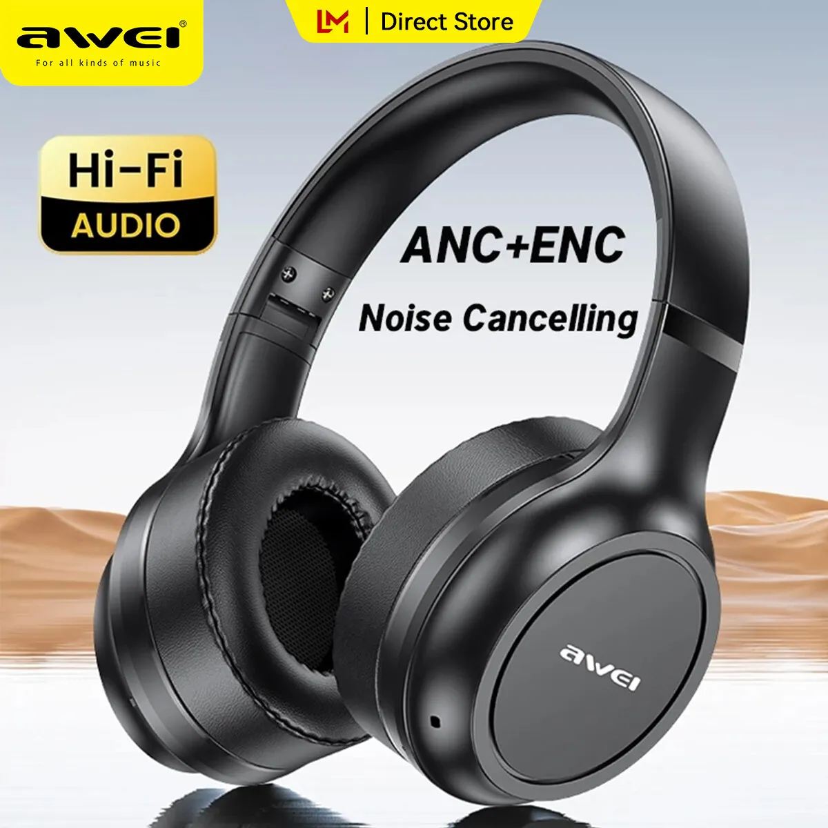 Awei AT5 ANC ENC Wireless Headset Bluetooth V5.4
