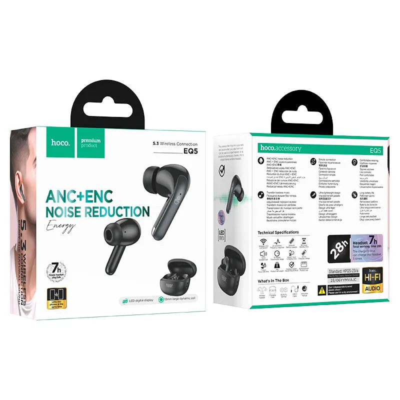 Hoco EQ5 ANC+ENC Bluetooth Earbuds