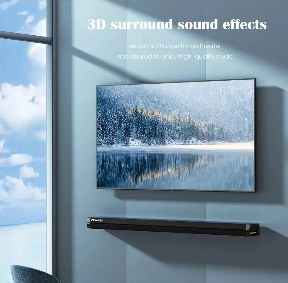 Awei Y990 100W Bluetooth Home Theater Sound Bar with Dual Speakers