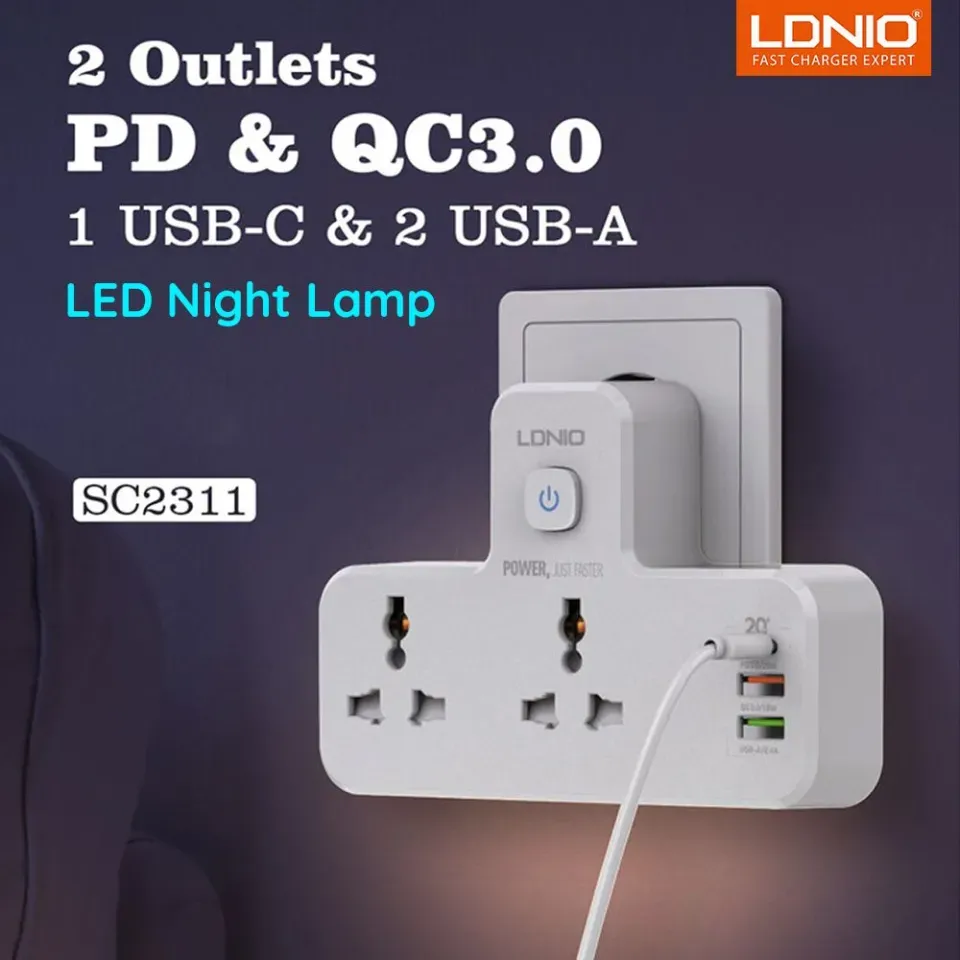 LDNIO SC2311 20W 3-Port USB Power Socket