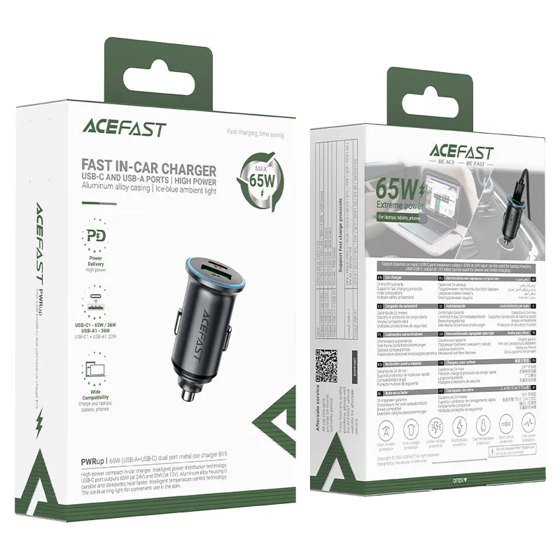 ACEFAST B15 65W Dual-Port Metal Car Charger