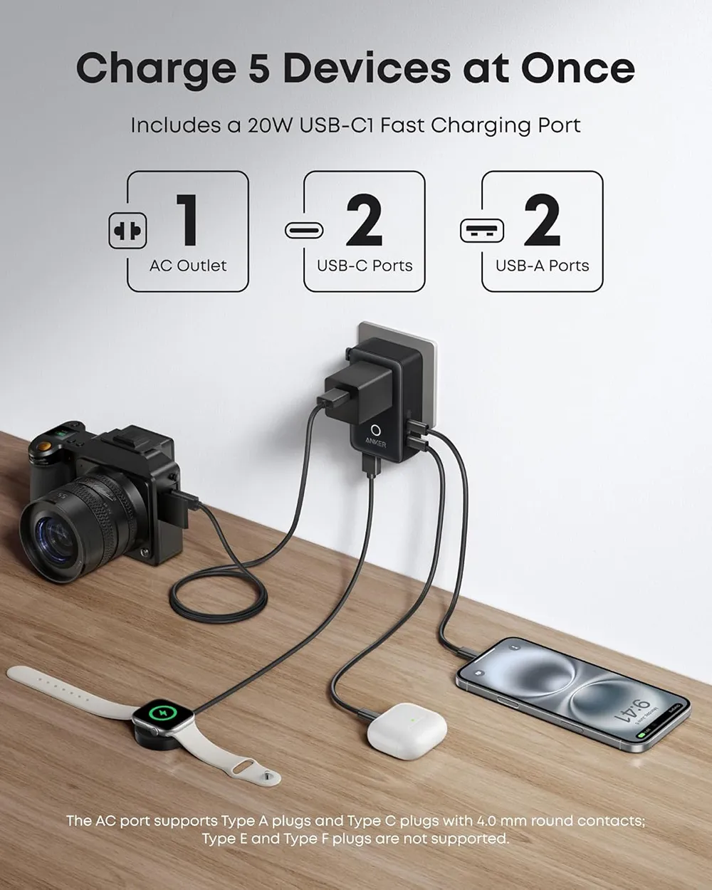 Anker Nano 5-in-1 Travel Adapter 20W