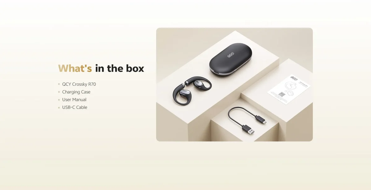 QCY Crossky R70 Open-Ear Wireless Earbuds