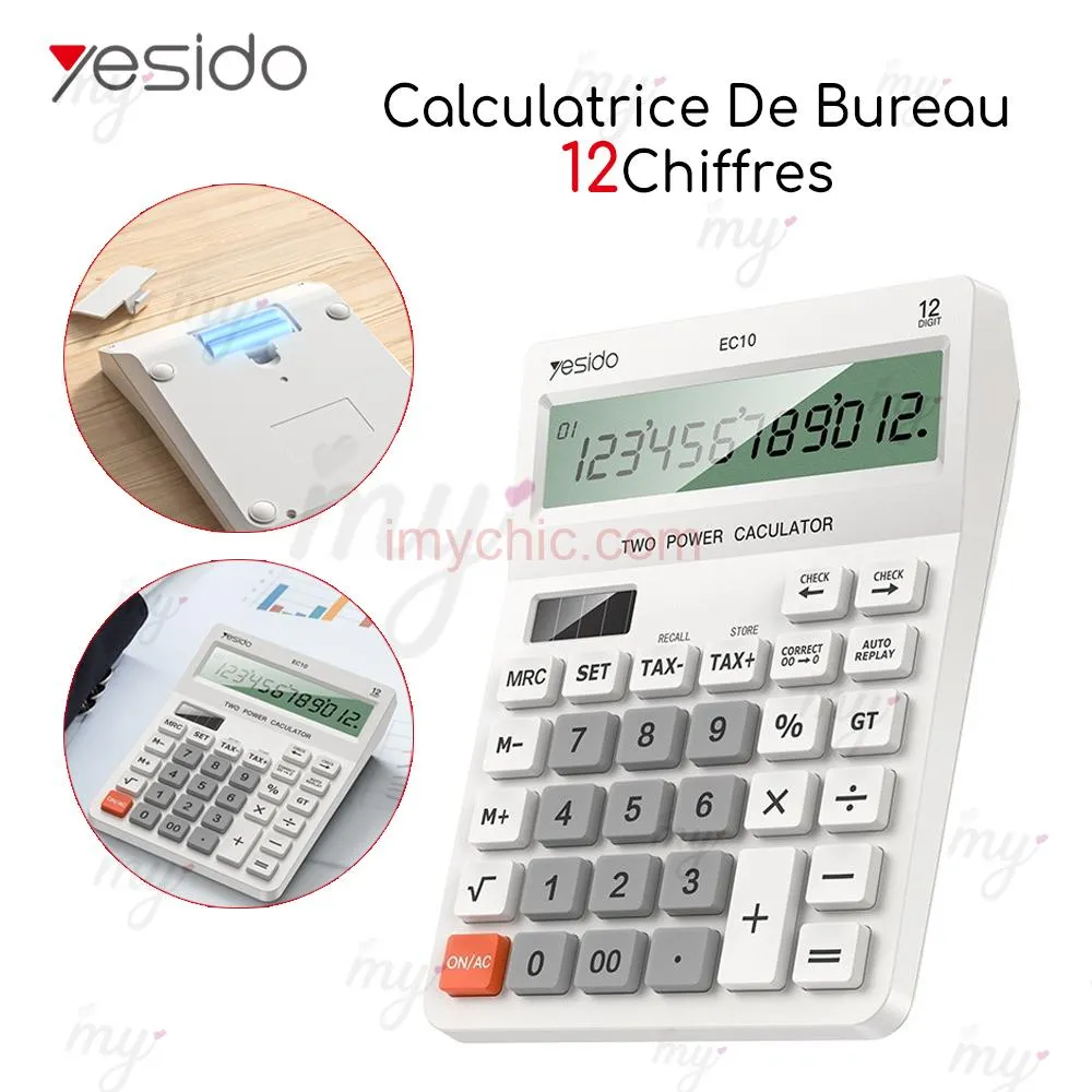 Yesido EC10 Dual-Power 12-Digit Desk Calculator
