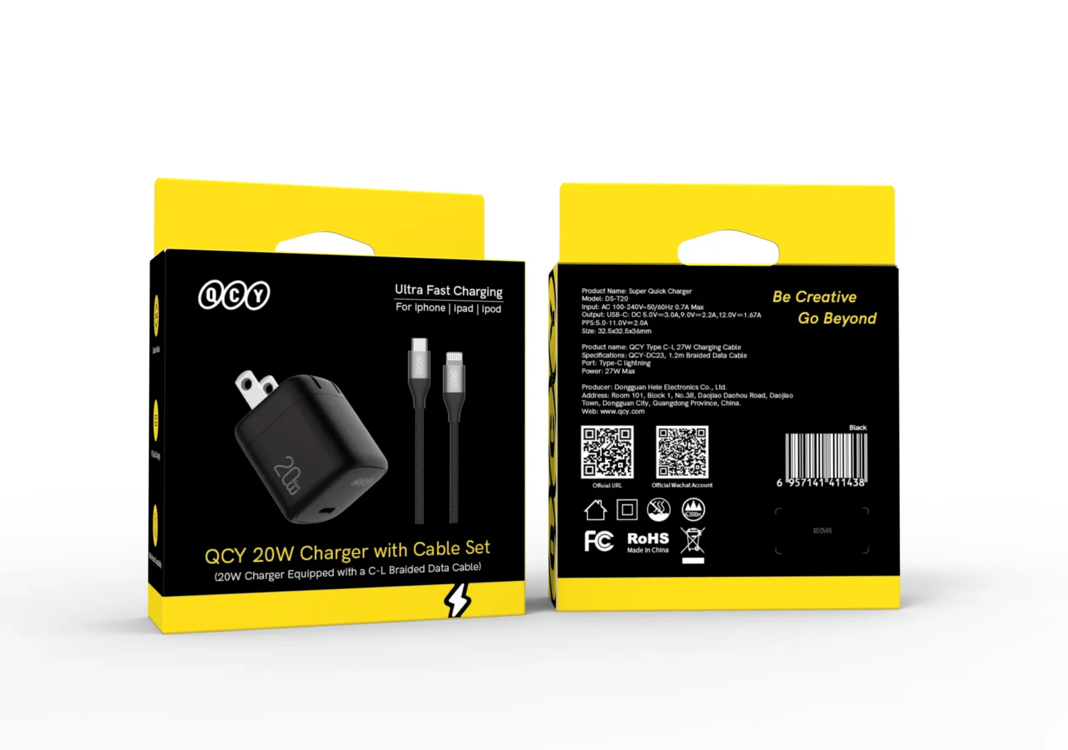QCY CK03-MG 20W Charger Set Type-C to Lightning