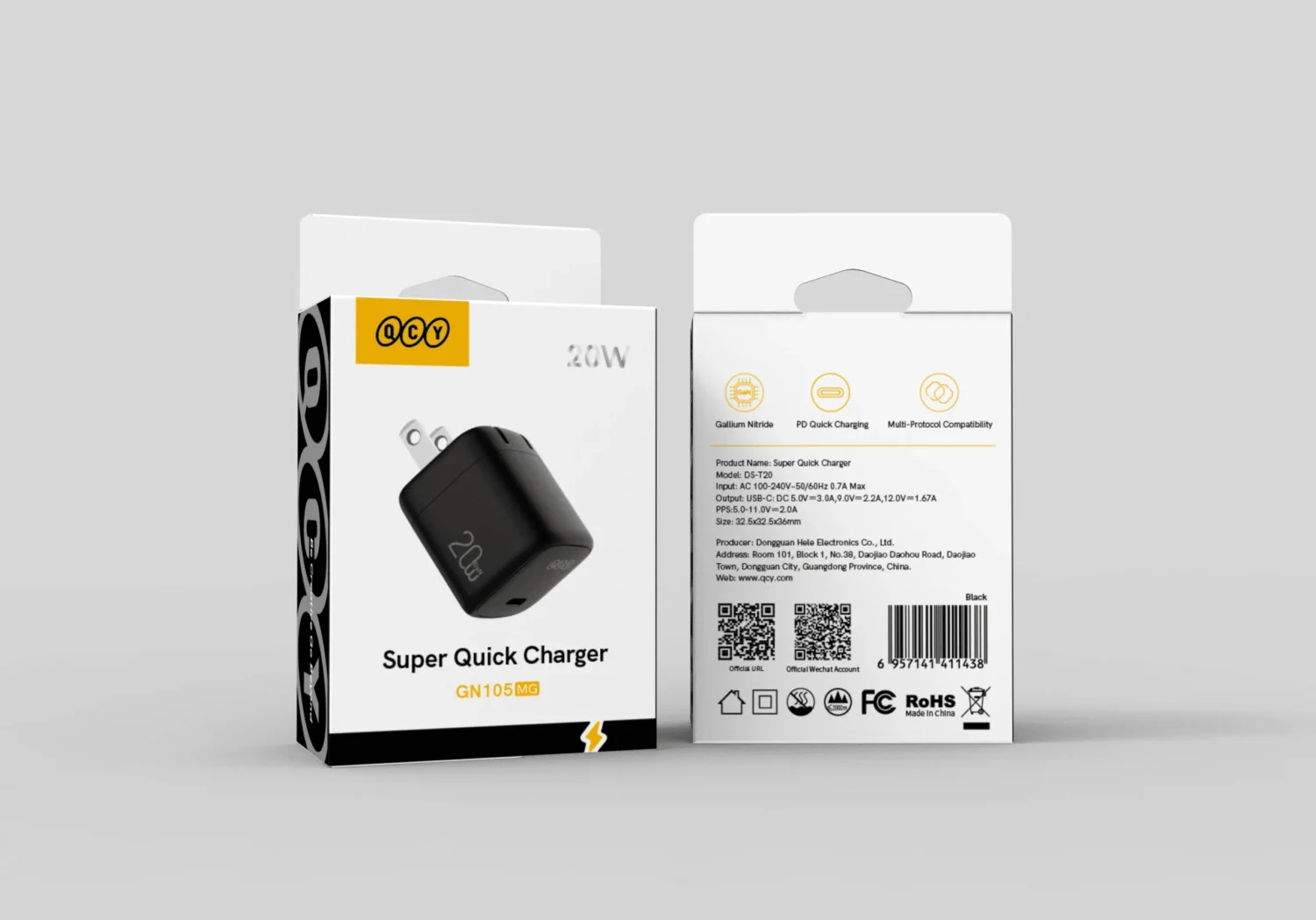 QCY GN105MG 20W Charger Adaptor