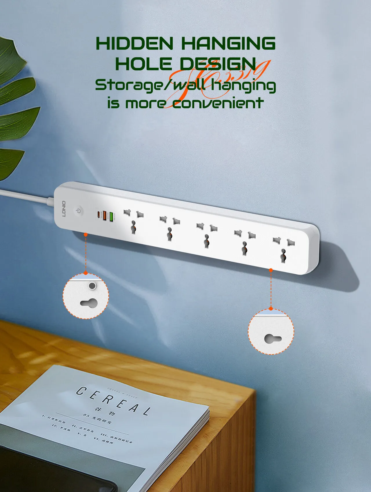 LDNIO SC5319 Multi Socket Extension Lead