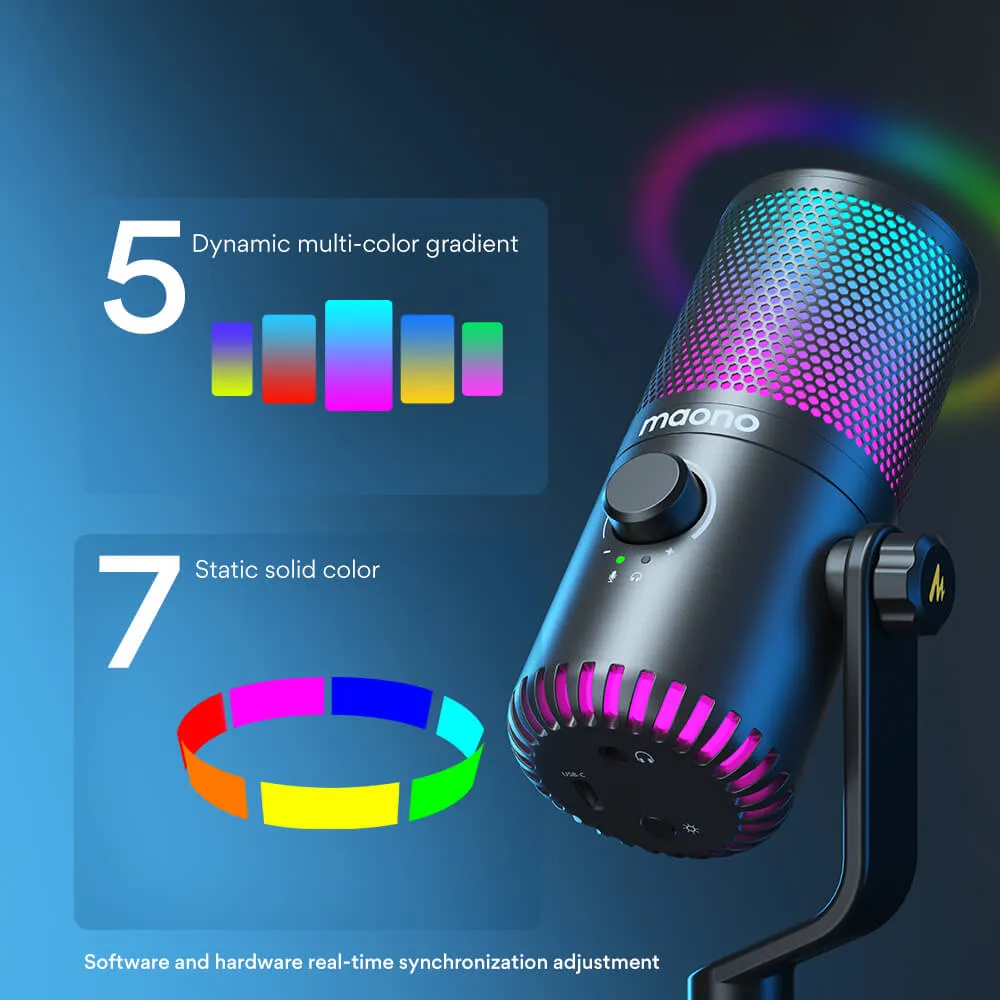MAONO DM30 RGB Gaming USB Microphone with Cardioid
