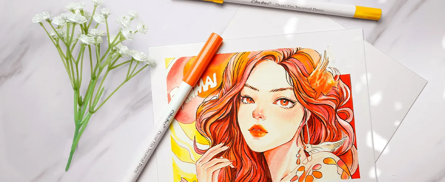 Ohuhu Art Marker Water-Based 40 Colors Dual Tip