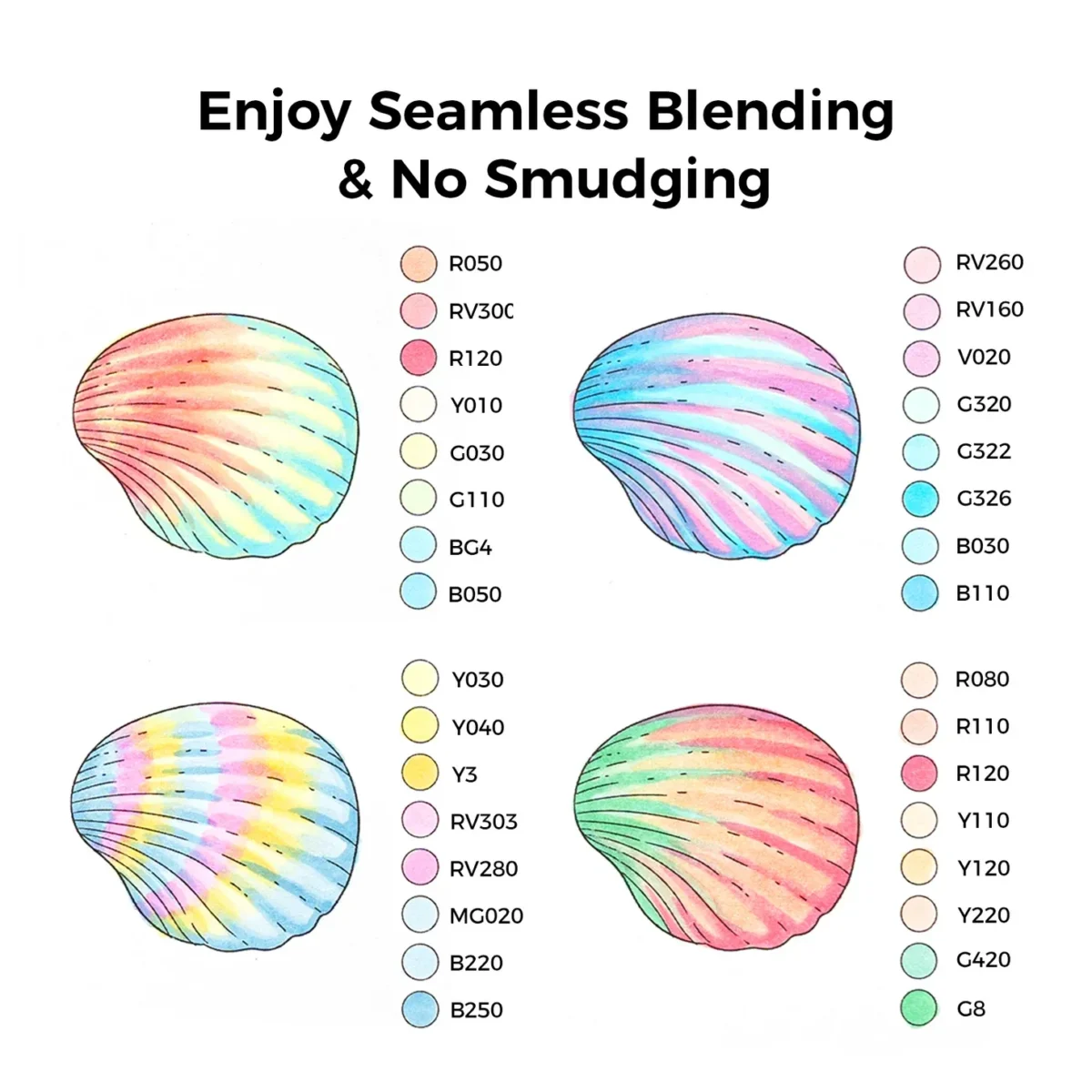 Ohuhu Honolulu 48 Pastel Colors Dual Tip