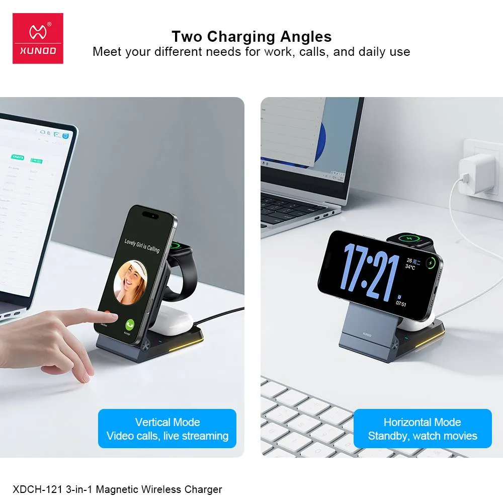 XUNDD XDCH-121 3-in-1 Wireless Charger