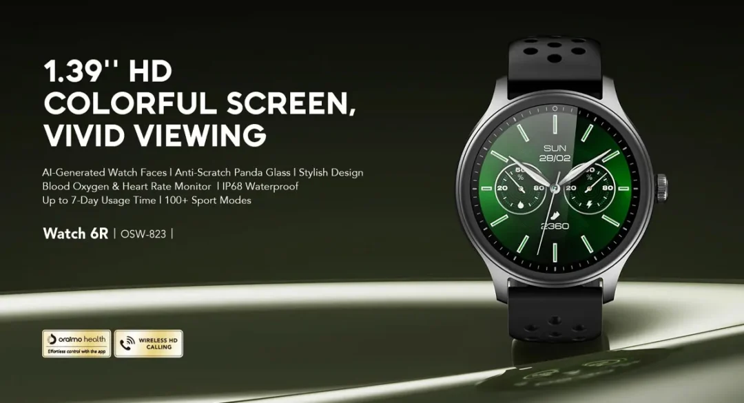 Oraimo Watch 6R Calling Smart Watch 1.39" TFT Display