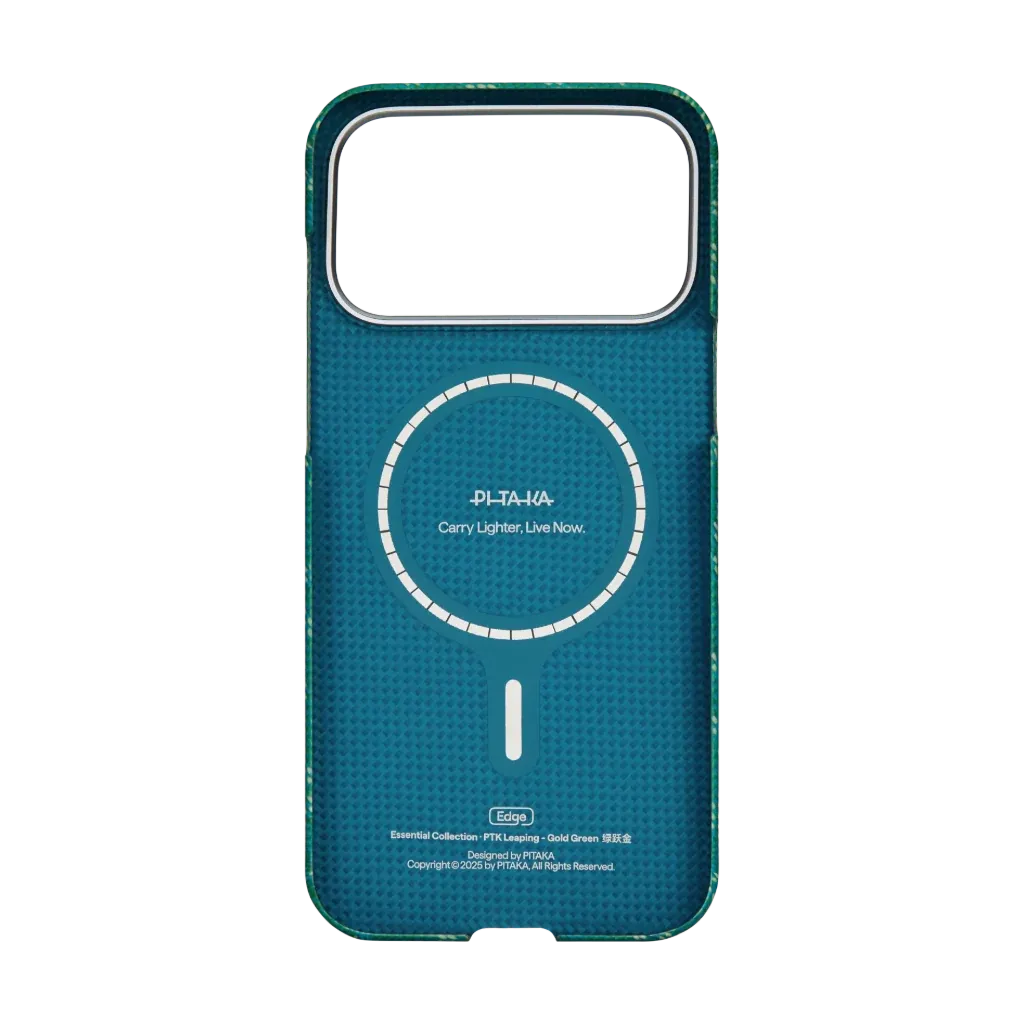 PITAKA Edge Gold Green Case for iPhone 17 Pro Max