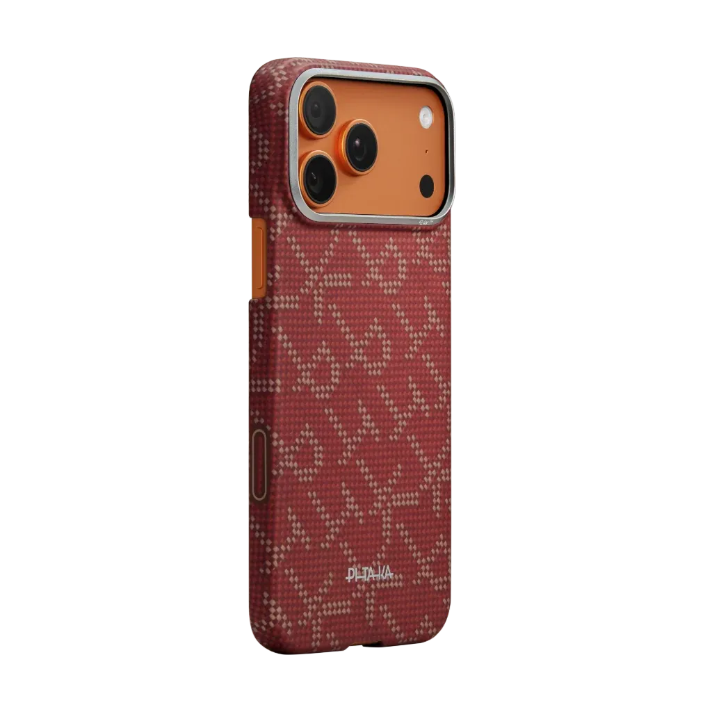 PITAKA Edge Gold Red Case for iPhone 17 Pro Max