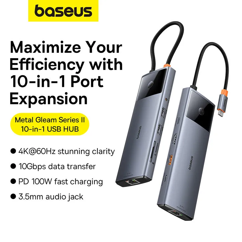 Baseus Metal Gleam II Series 10-in-1 USB Hub