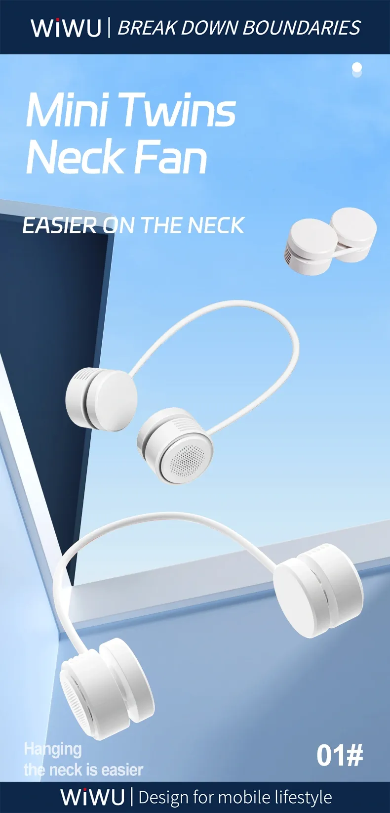 WiWU Wi-FS014 FlexiTwins Neck Fan