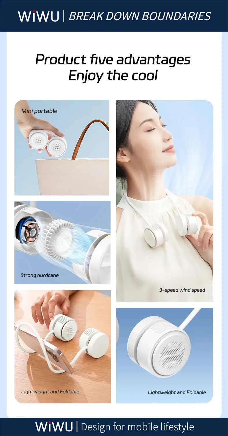 WiWU Wi-FS014 FlexiTwins Neck Fan