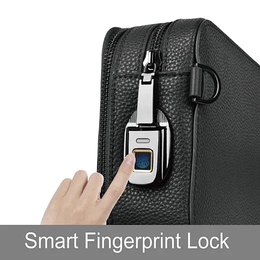 WiWU Master Genuine Leather Fingerprint Lock Crossbody Bag