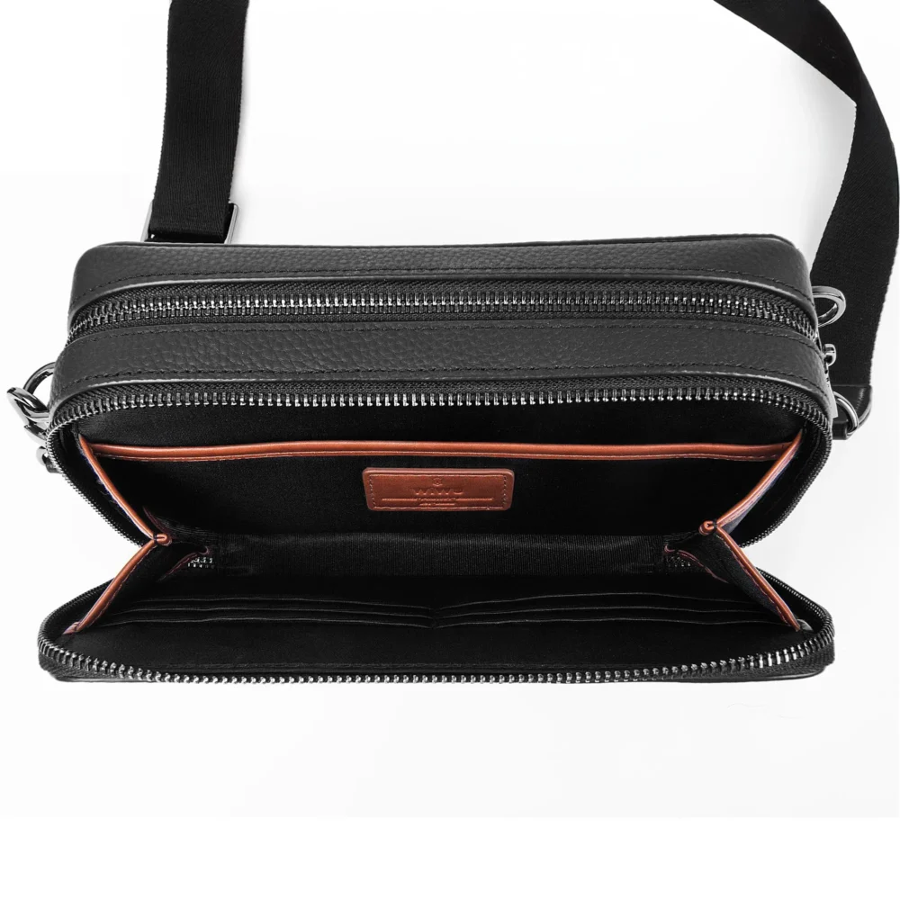 WiWU Master Genuine Leather Fingerprint Lock Crossbody Bag
