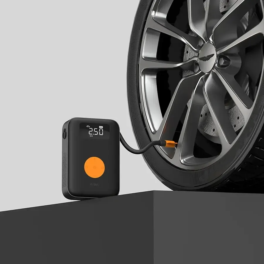 WiWU WI-AI003 Tire Inflator Cordless Portable Air Compressor with Digital Display: