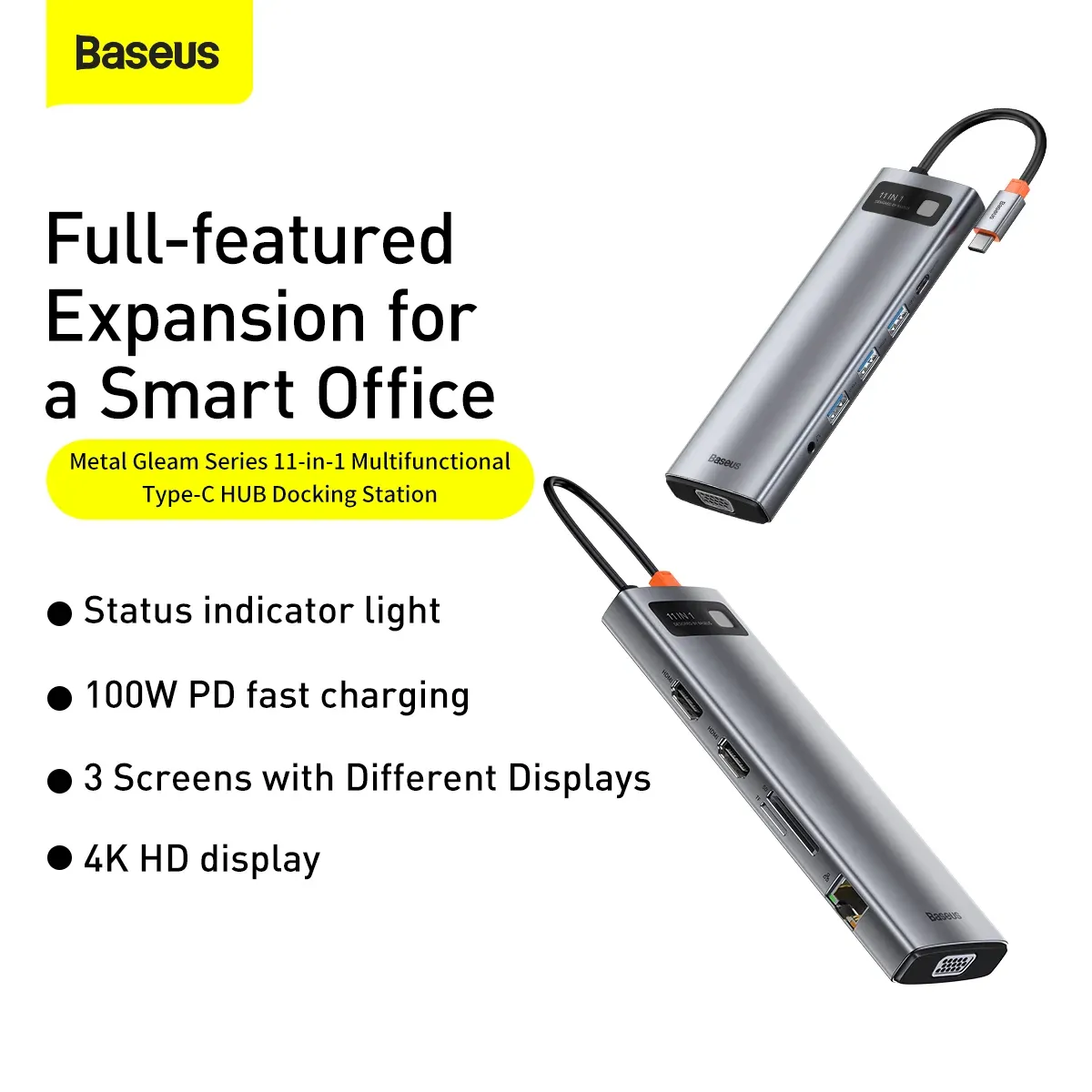 Baseus Metal Gleam Series 11 in 1 Type-C Hub
