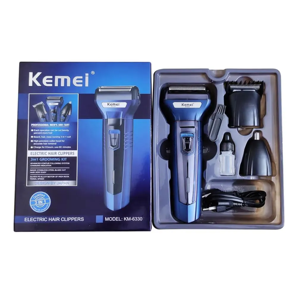 Kemei KM-6330 3 In 1 Hair Trimmer Grooming Kit