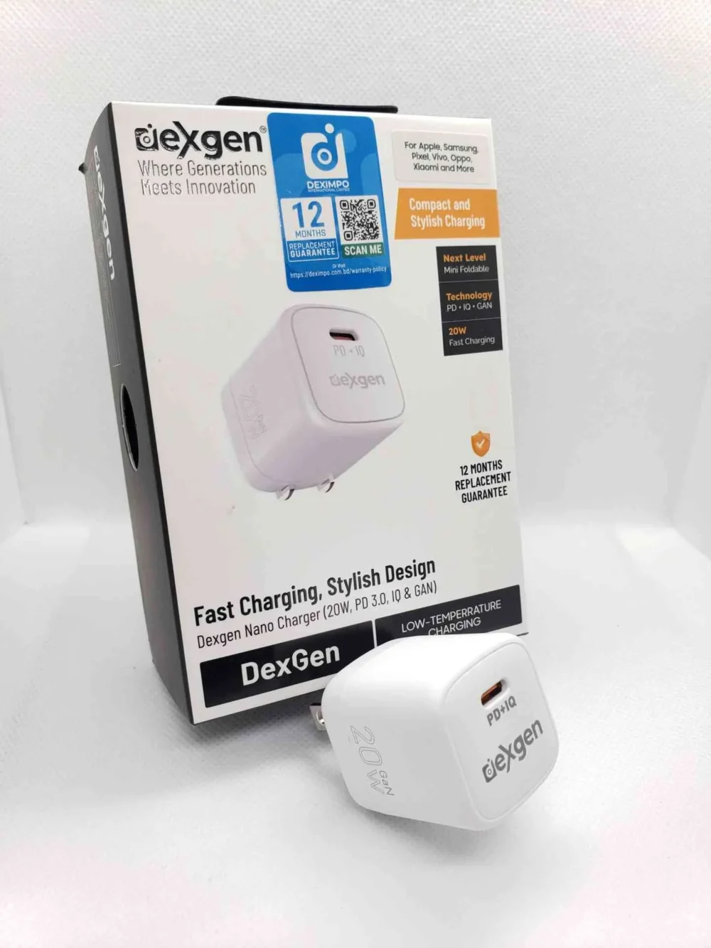 Dexgen Nano 20W Fast Charger – GaN PD Adapter & Combo (Type-C to Type-C / Lightning)