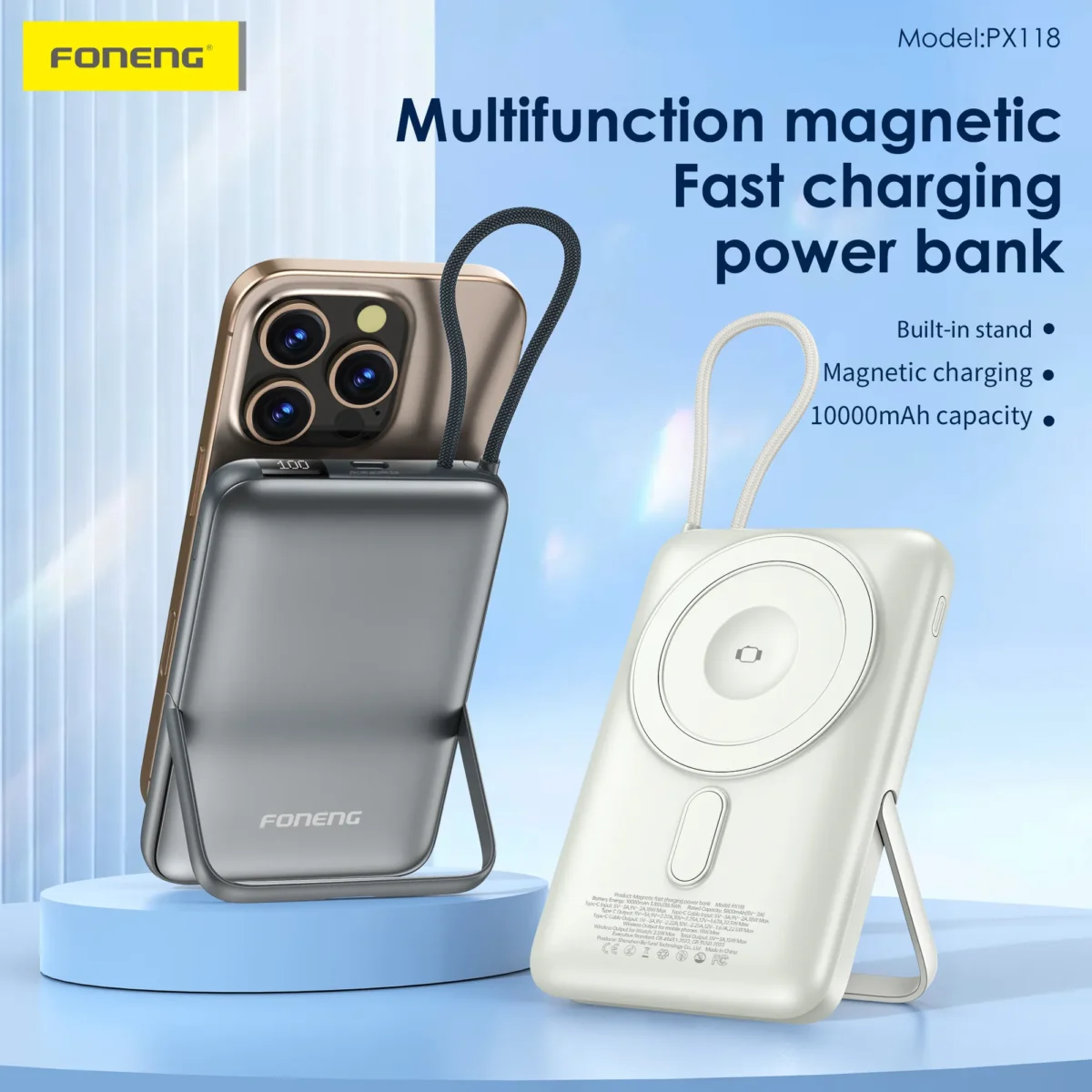 FONENG PX118 10000mAh 22.5W Wireless Power Bank