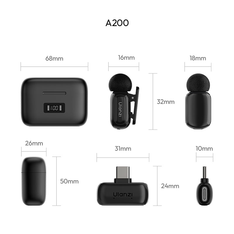 Ulanzi A200 Wireless Lavalier Mini Microphone
