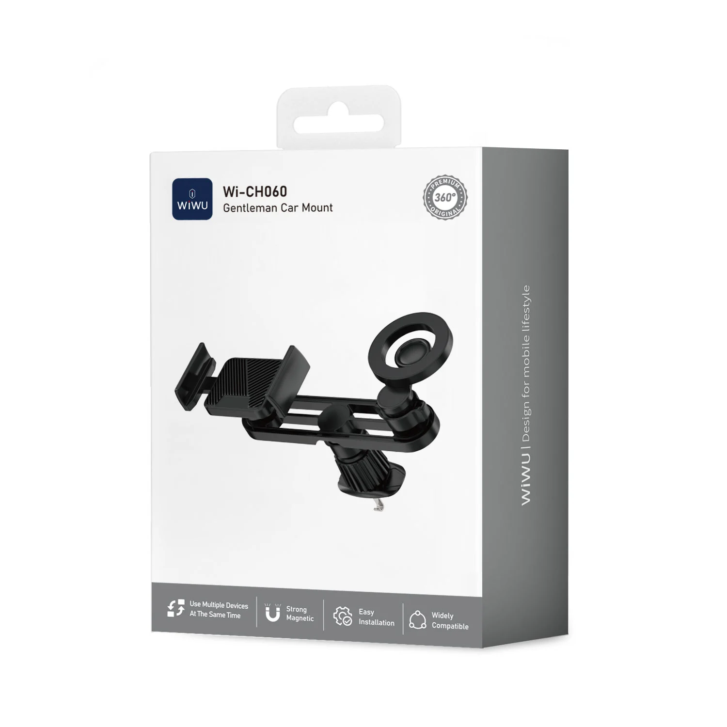 WiWU WiCH060 Dual-Phone Car Mount – Smart Dashboard Holder for Two Phones