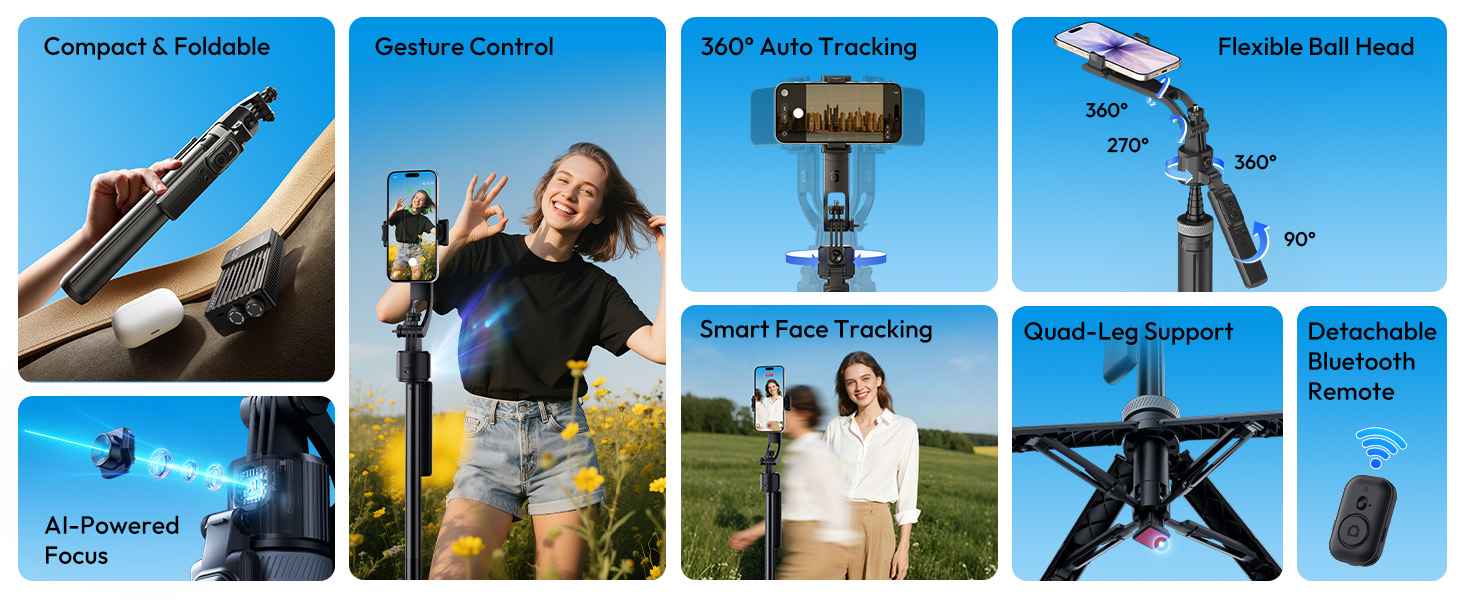 Ulanzi TT23 Auto-Tracking Selfie Stick Tripod 