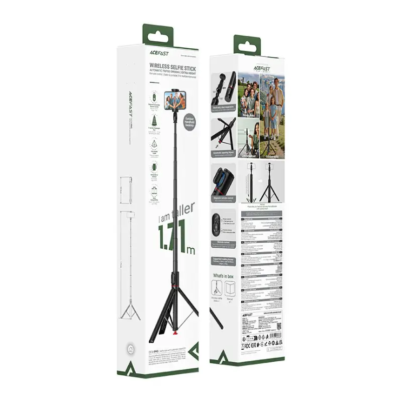 ACEFAST E31 1.71m Telescopic Selfie Stick With Auto-Deploy Tripod