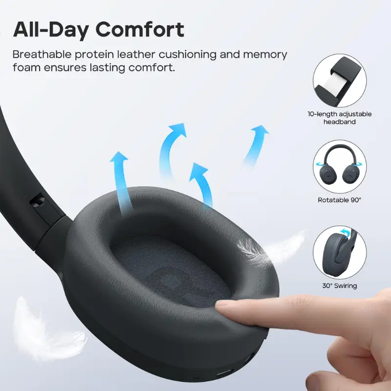 Tribit QuietPlus 81 Wireless Over-Ear Headphones with ANC