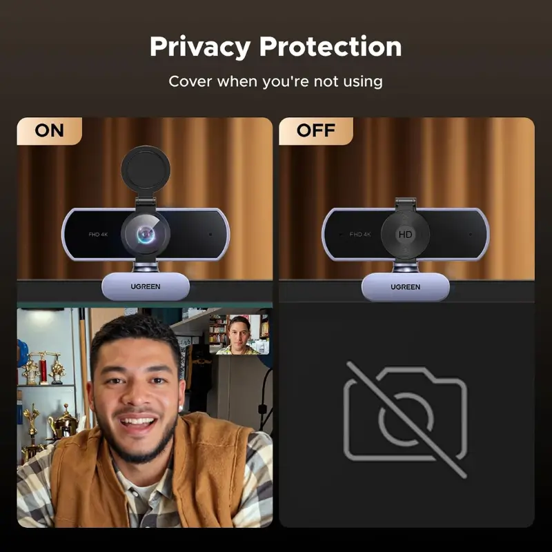 UGREEN 4K Webcam for PC with Autofocus and Noise-Canceling Mics