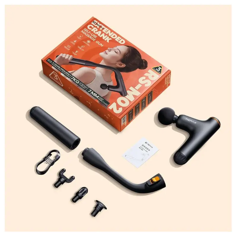 REMAX RS-M02 Mini Massage Gun with 3-Stage Extendable Handle