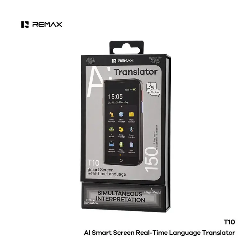 Remax T10 AI Smart Screen Tranlator with 150+ Language Support Remax T10 AI Smart Screen Tranlator with 150+ Language Support