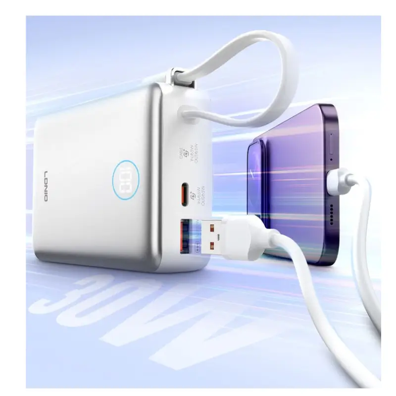LDNIO PQ44 20000mAh PD65W Magnetic Wireless Power Bank with LED Display